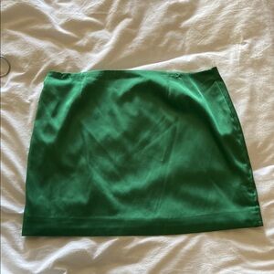 Mini Green satin skirt